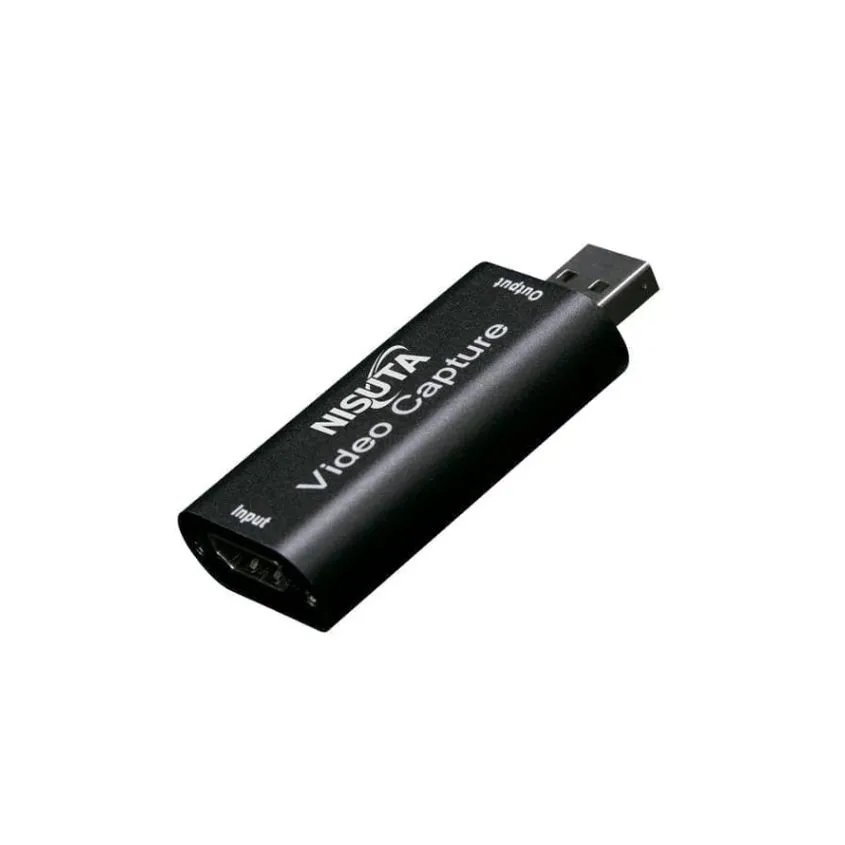 Capturadora de Video HDMI Nisuta 1080P USB Compacta Sin Fuente Externa NSCVHD1