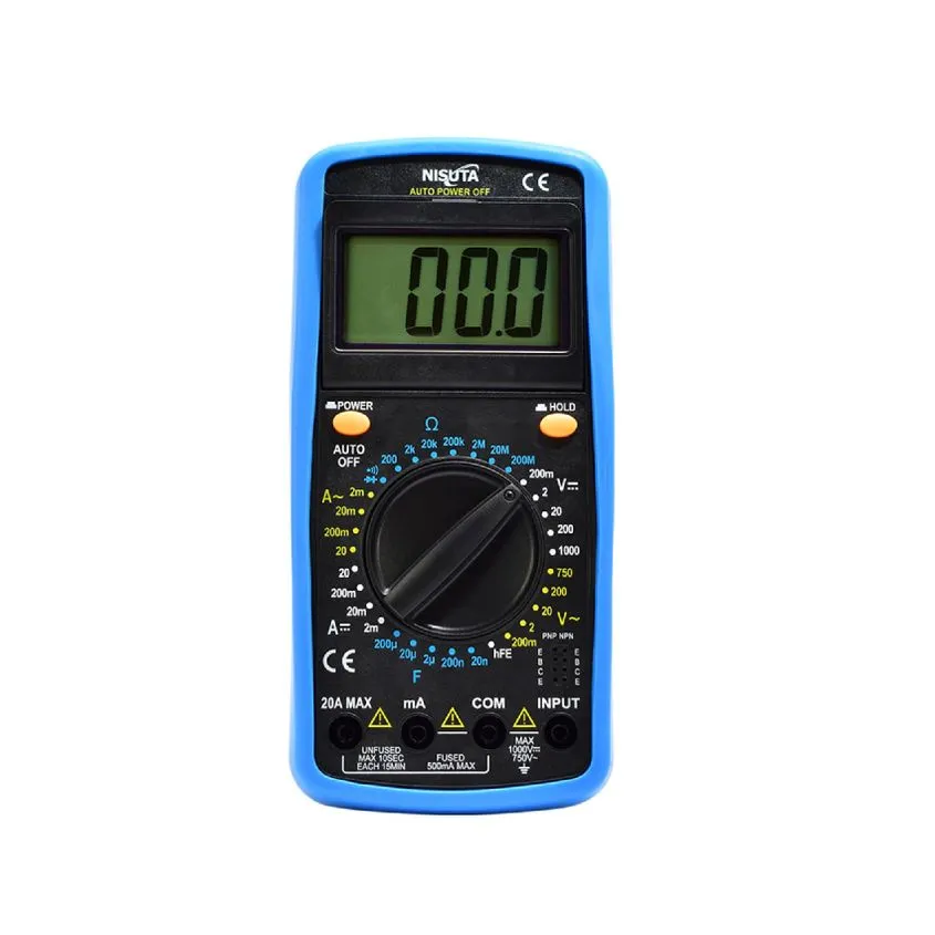 Tester multimetro digital Capacitancia c/ Funcion HOLD Nisuta NSTEDI4