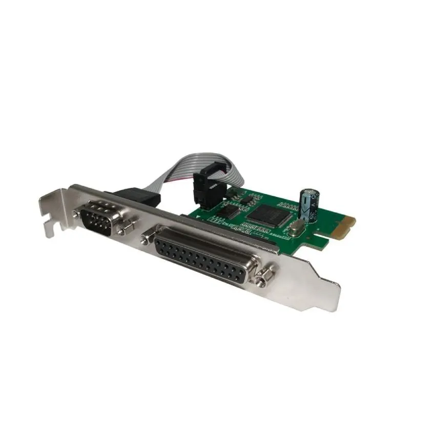 Placa PCI Express 1 puerto serie DB-9 y 1 paralelo DB-25  Nisuta NSPLPCIESP