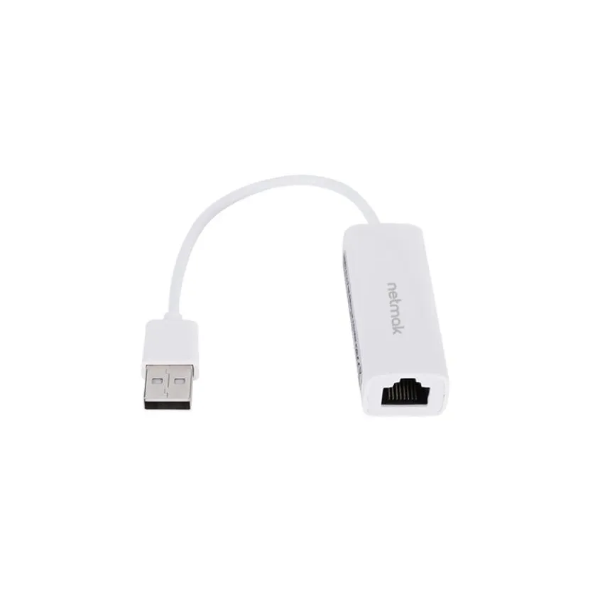 Adaptador USB a RJ-45 Hembra Netmak Blanco NM-C59
