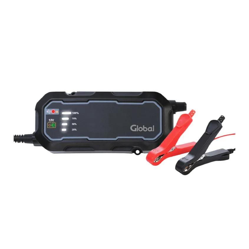 Cargador de Bateria Auto Moto c/ Pinzas Global Bateria 8000Mah JS8000-SC-220V