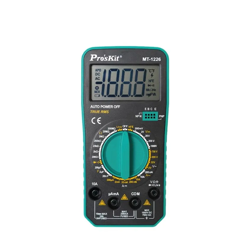 Tester Digital Proskit True RMS Capacitancia MT-1226