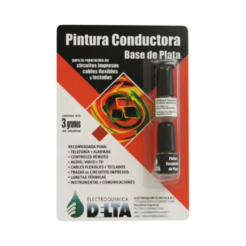 Pintura Conductora Plata 3gr Delta c/ Solvente PL3G