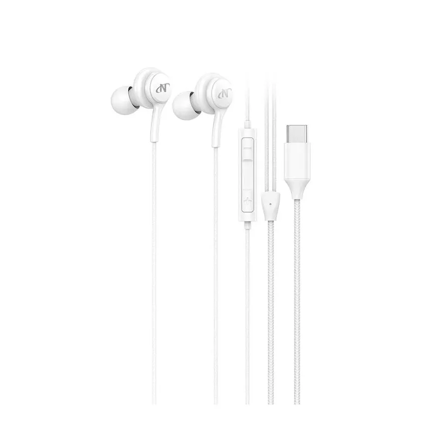 Auricular Usb C In-Ear Con Microfono Blanco Nisuta NSAU1C-WT