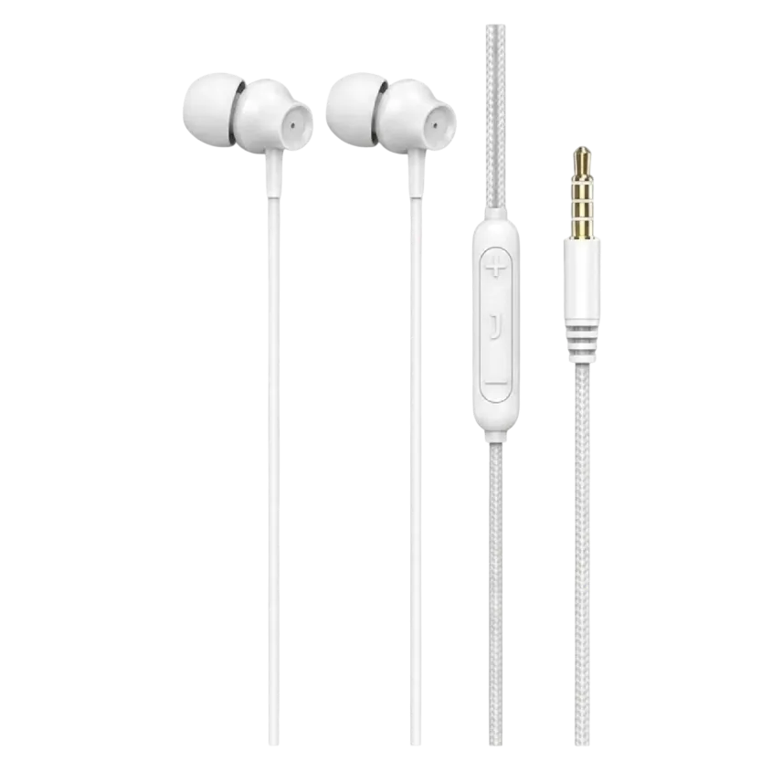 Auricular Stereo Metalico 3.5mm Manos Libres In Ear Nisuta Blanco NSAU6S-WT
