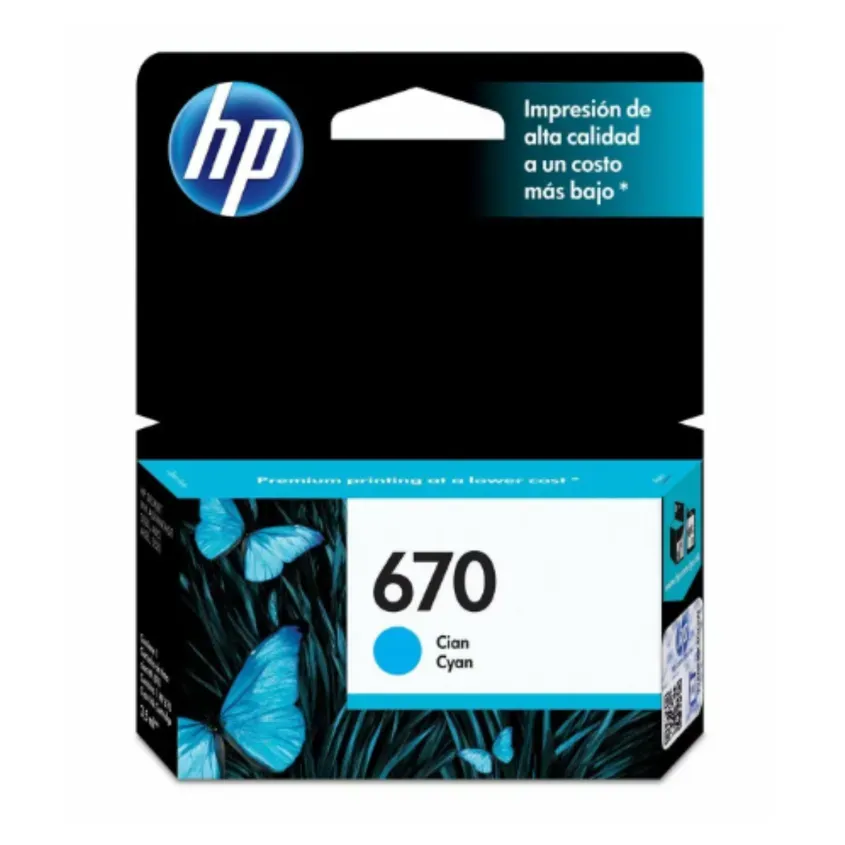 HP 670 CYAN  INK CARTRIDGE CZ114AL (9997) 1-0417670