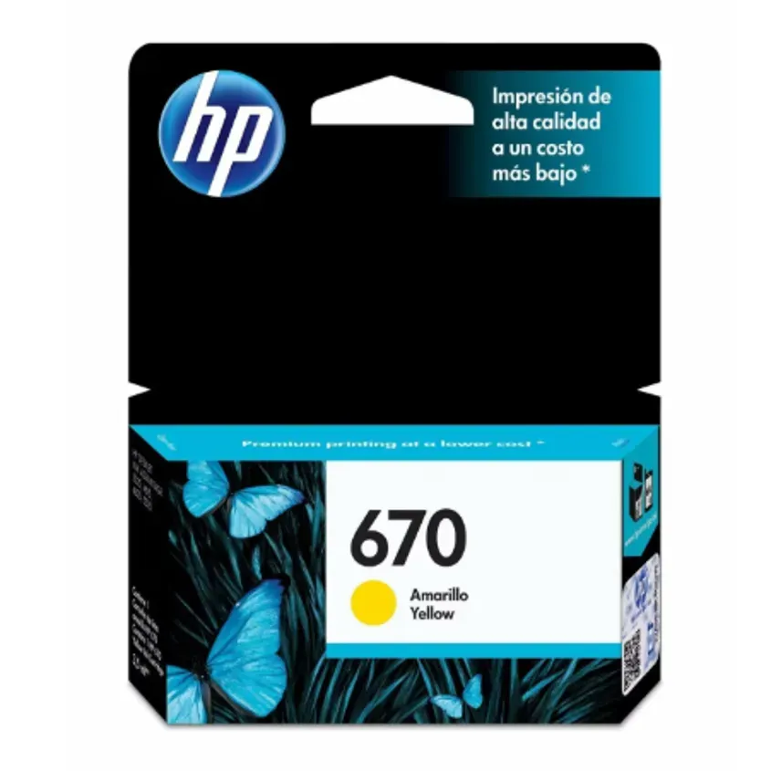 HP 670 YELLOW INK CARTRIDGE CZ116AL (0016) 1-0417673
