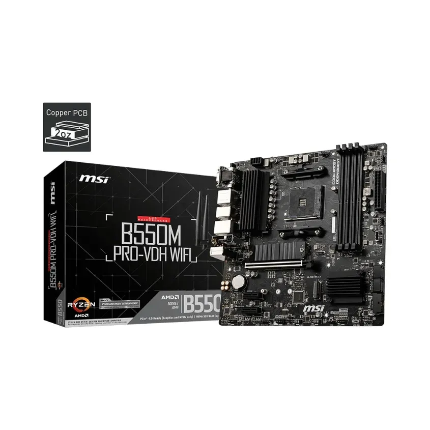 Mother MSI B550M PRO-VDH WIFI DDR4 AM4 (Serie 3000/4000/5000) MOT289