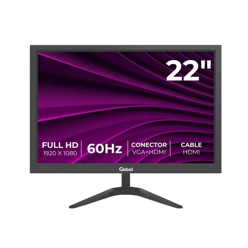 Monitor Global TN 21.5 Pulgadas FHD VGA + HDMI MON136