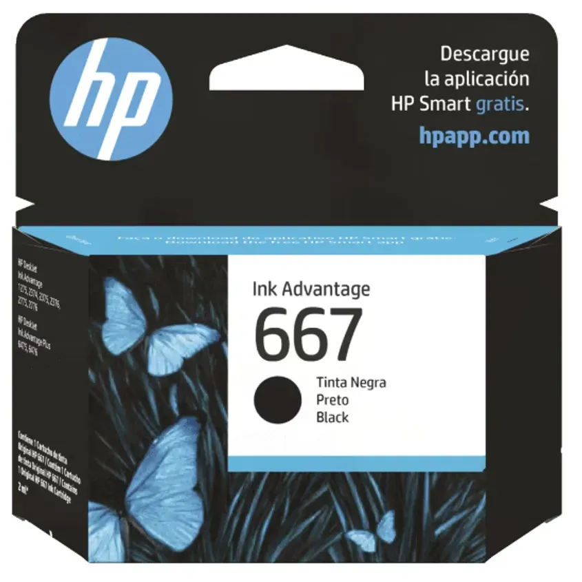 3YM79AL CARTUCHO DE TINTA HP 667 NEGRO (2459) INKCARTHP667K-O