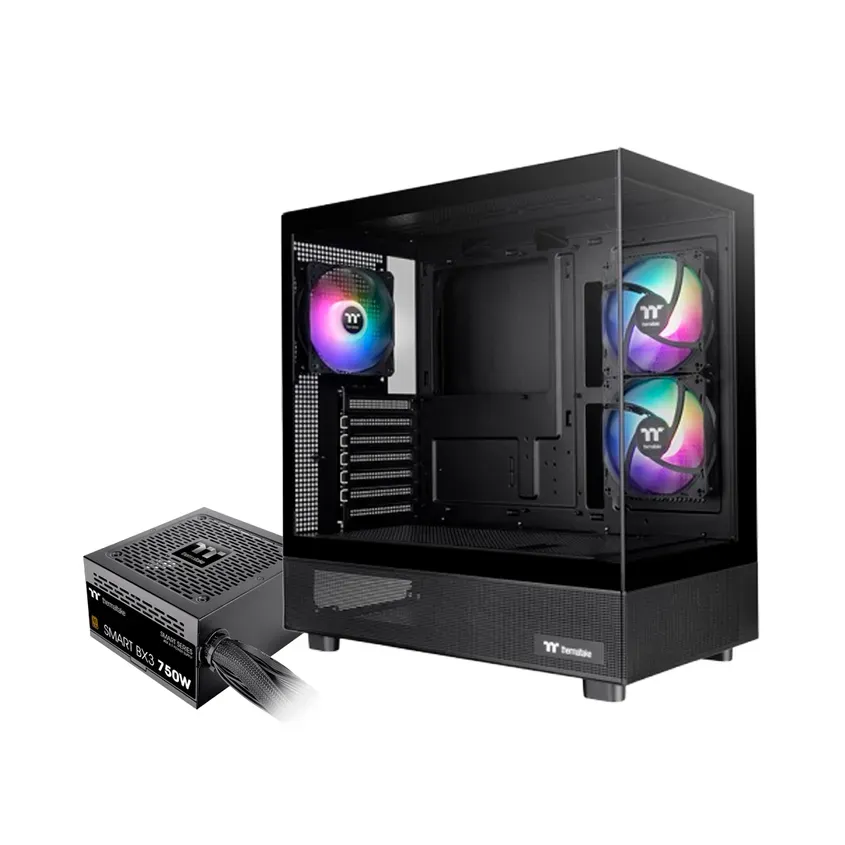 Gabinete TT View 270 Plus Lite Fan ARGB x3 TG x2 c/Fuente 750W Bronze (4506) 1-0417857