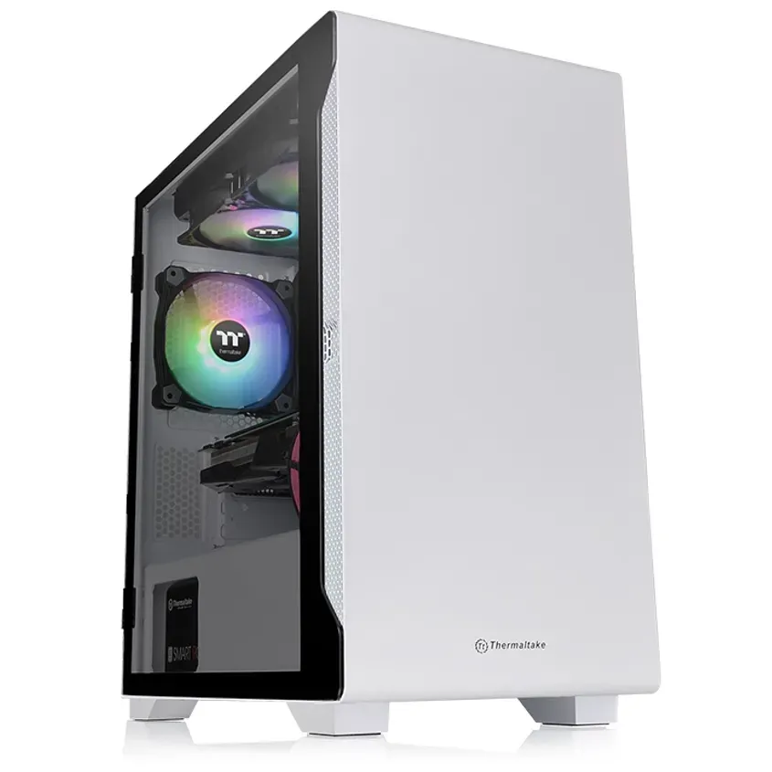 Gabinete TT S100 Mid-Tower TG Fan x1 White 1-0413074