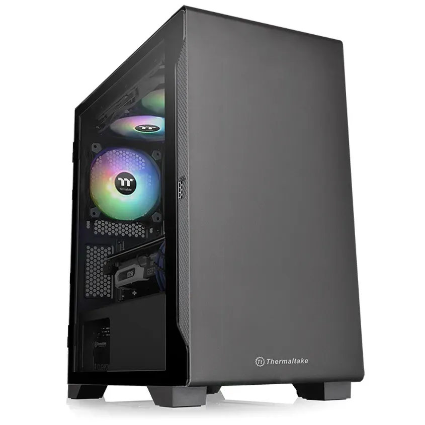 Gabinete TT S100 Mid-Tower TG Fan x1 Black 1-0413073