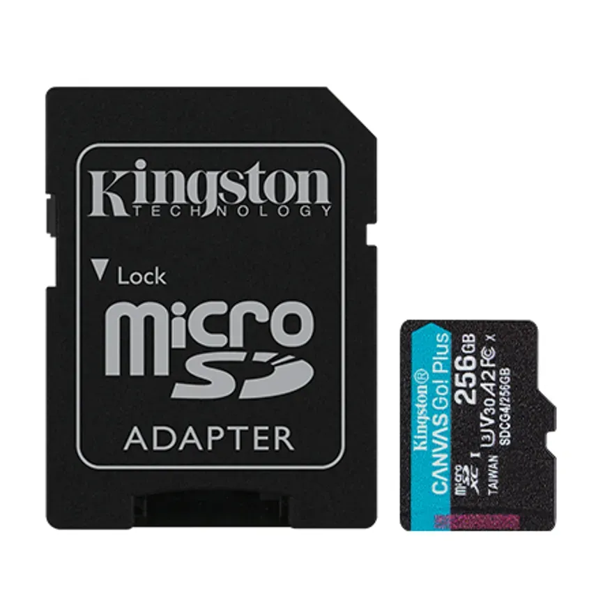 MicroSD KINGSTON 256GB c/Adap Canvas GO! Plus Gen4 (4K Camara-Drones) 1-0417210