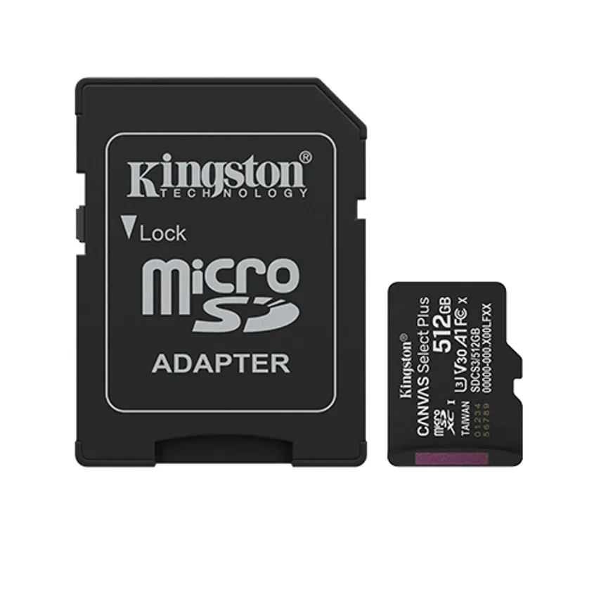 MicroSD KINGSTON 512GB c/Adap Gen3 150MB/s Canvas S Plus CL10 1-0417868