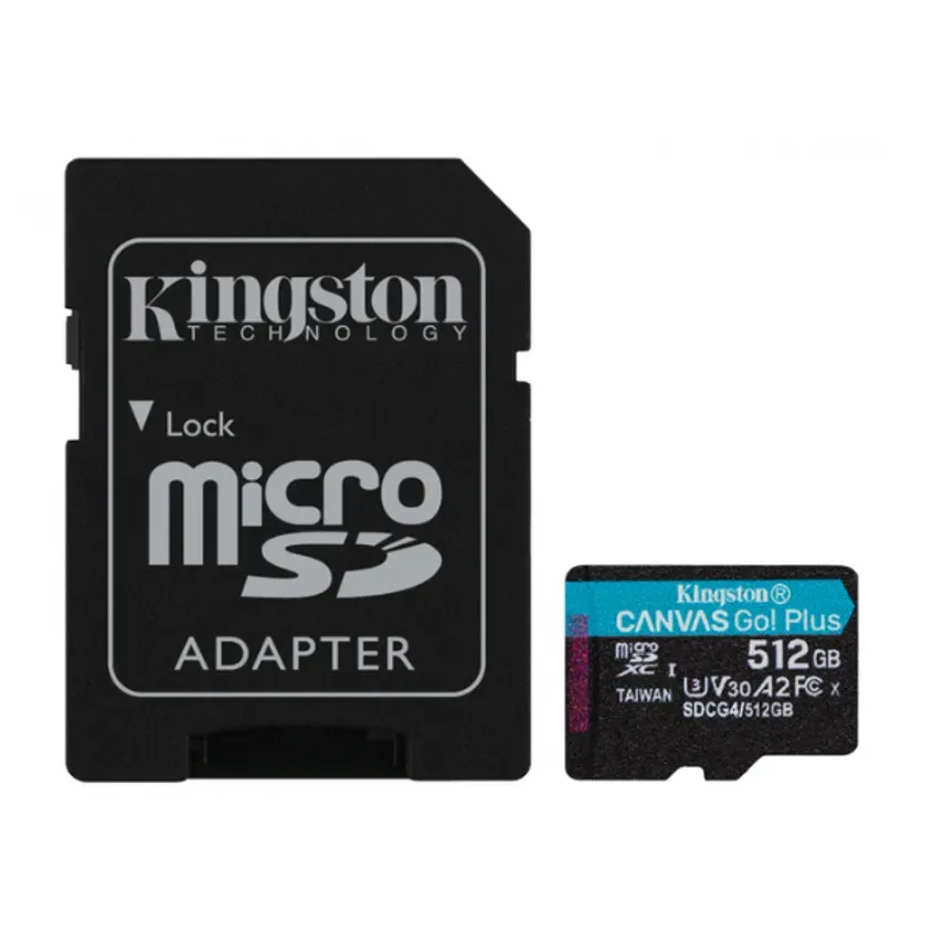 MicroSD KINGSTON 512GB c/Adap Canvas GO! Plus Gen4 (4K Camara-Drones) 1-0417208