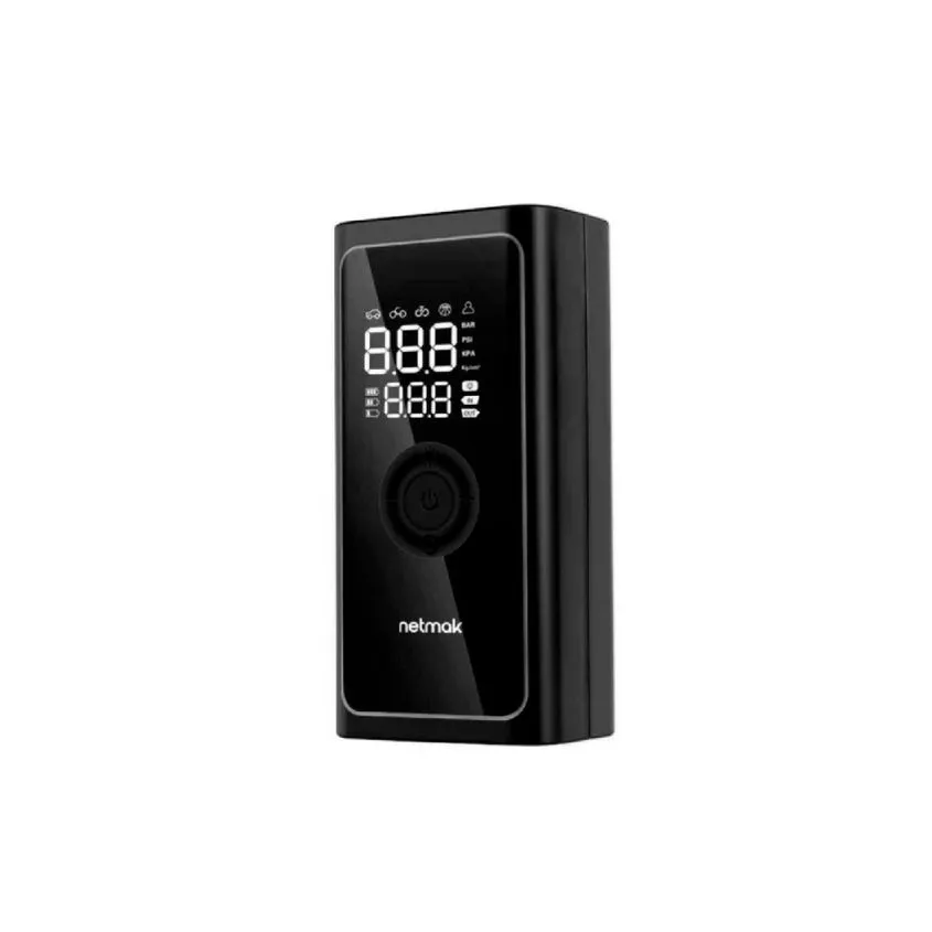 Compresor de Aire + Powerbank y Linterna Netmak 150PSI NM-CA101