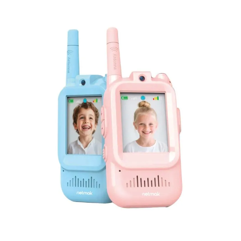 Walkie Talkies c/ Camara Azul y Rosa Netmak NM-WALKIE