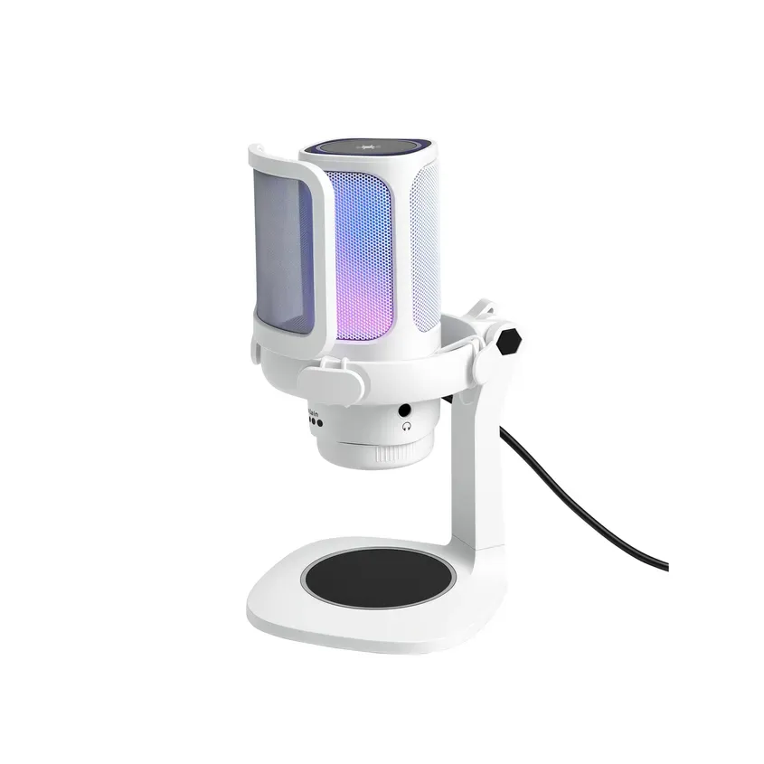Microfono Raptor Vox RGB USB p/Streaming White 1-0418501