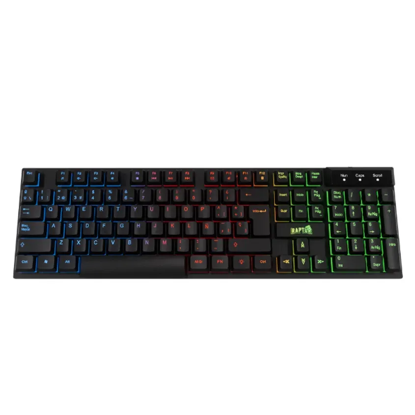 Teclado Gamer Raptor Fireclaw M1 Membrana Rainbow 7 Colores 1-0417095