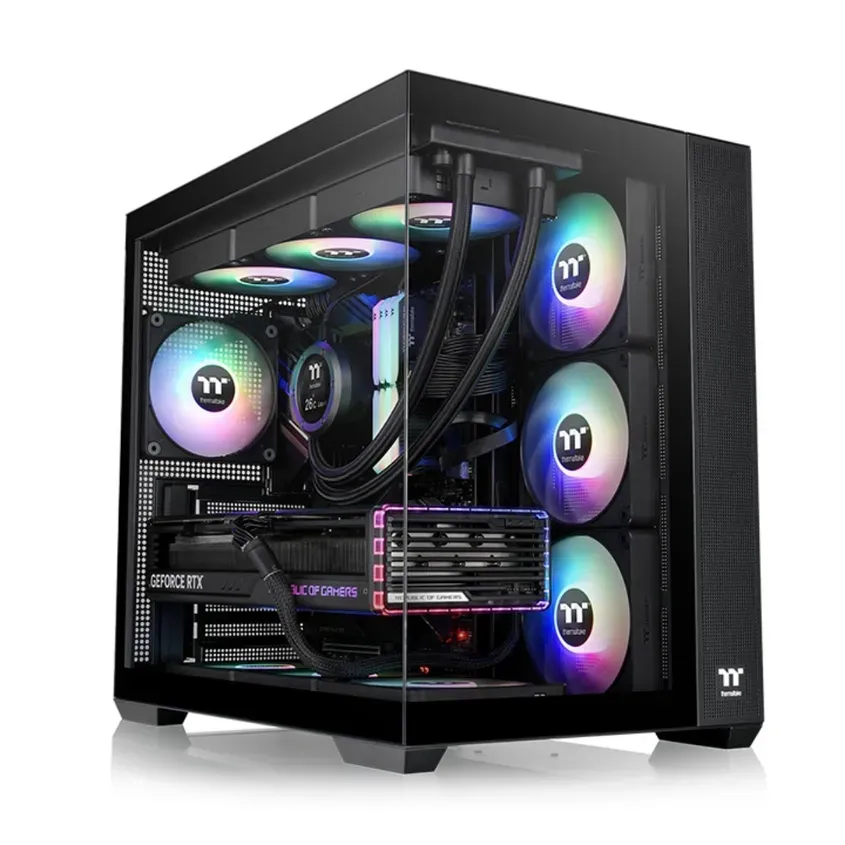 Gabinete TT View 380 Mid-Tower TG x2 Fan ARGB x4 Black 1-0416685