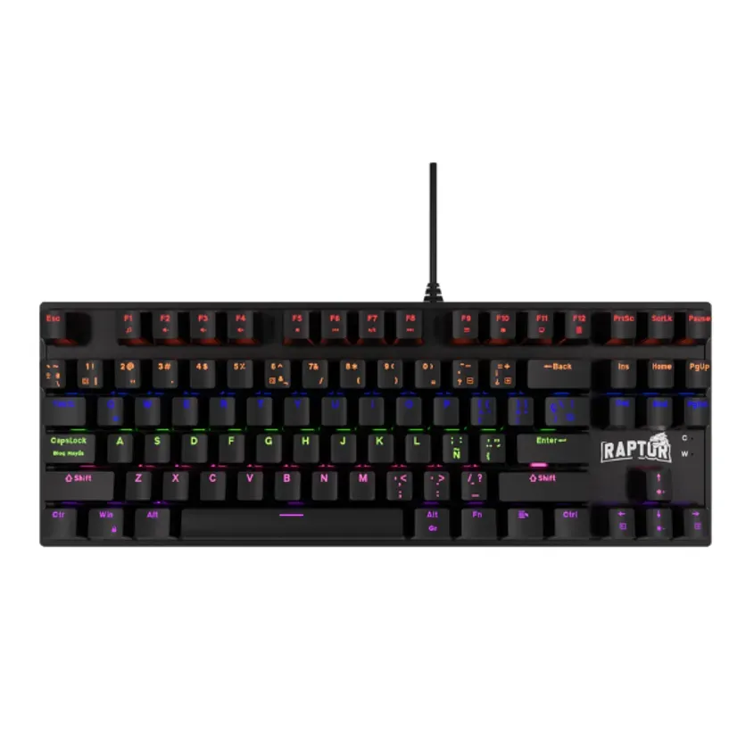 Teclado Gamer Raptor Fireclaw M87 Mecanico Retroiluminado Switch Red Outemu FIRECLAW-M87