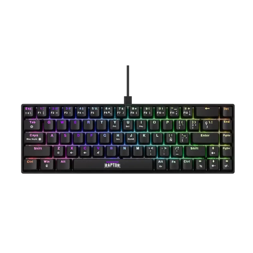 Teclado Gamer Raptor Fireclaw M68 Mecanico Retroiluminado Switch Red Outemu 1-0417607