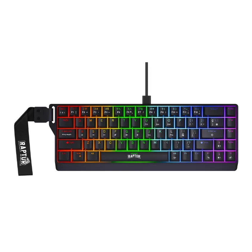 Teclado Gamer Raptor Fireclaw M68 Magnetico RGB Switch Red Outemu 1-0418532