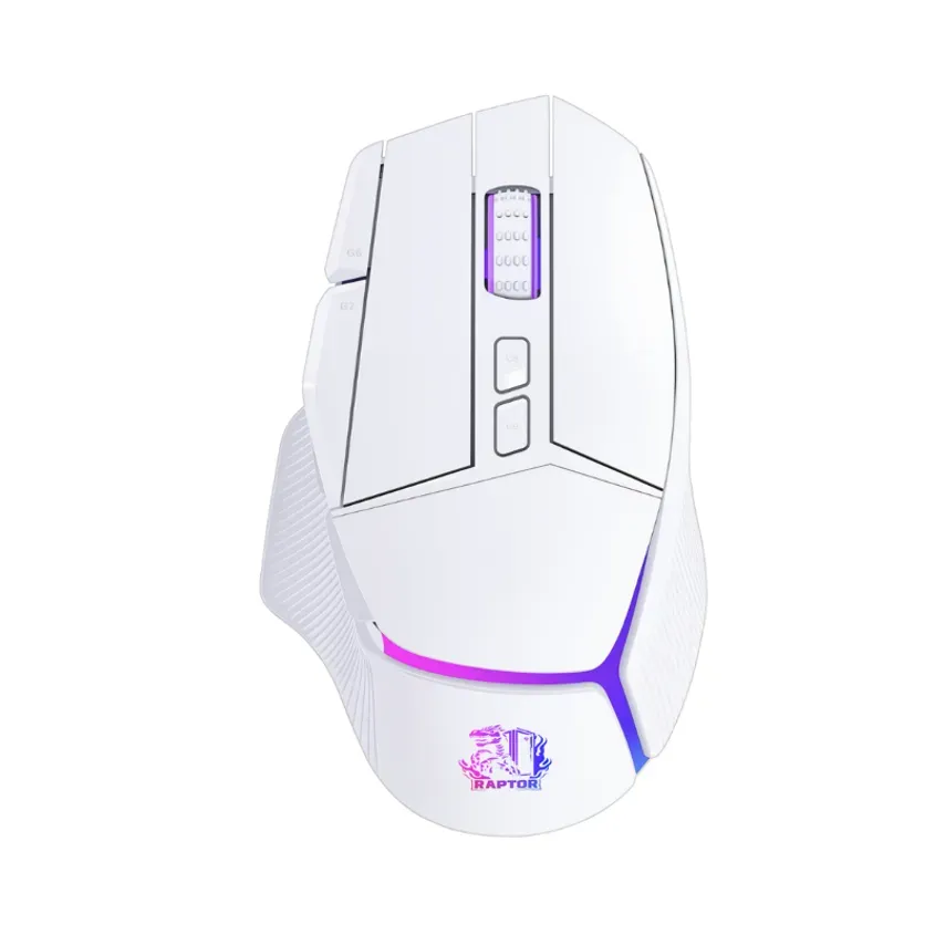 Mouse Gamer Raptor Storm Grip Wireless 9 botones 24000dpi retroiluminado c/soft White 1-0418527