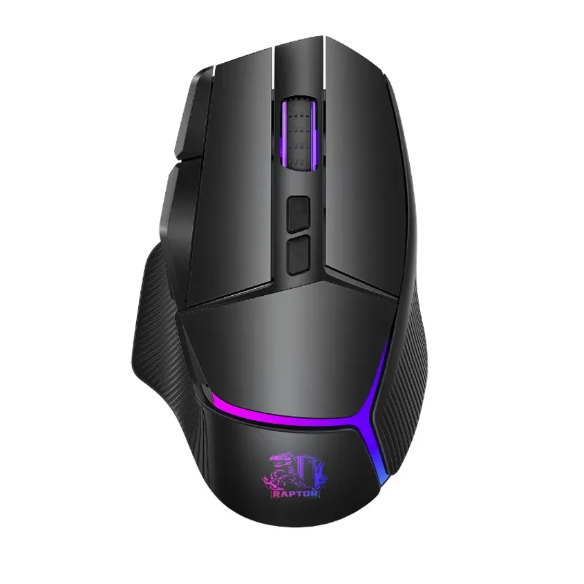 Mouse Gamer Raptor Storm Grip Wireless 9 botones 24000dpi retroiluminado c/soft Black 1-0418526