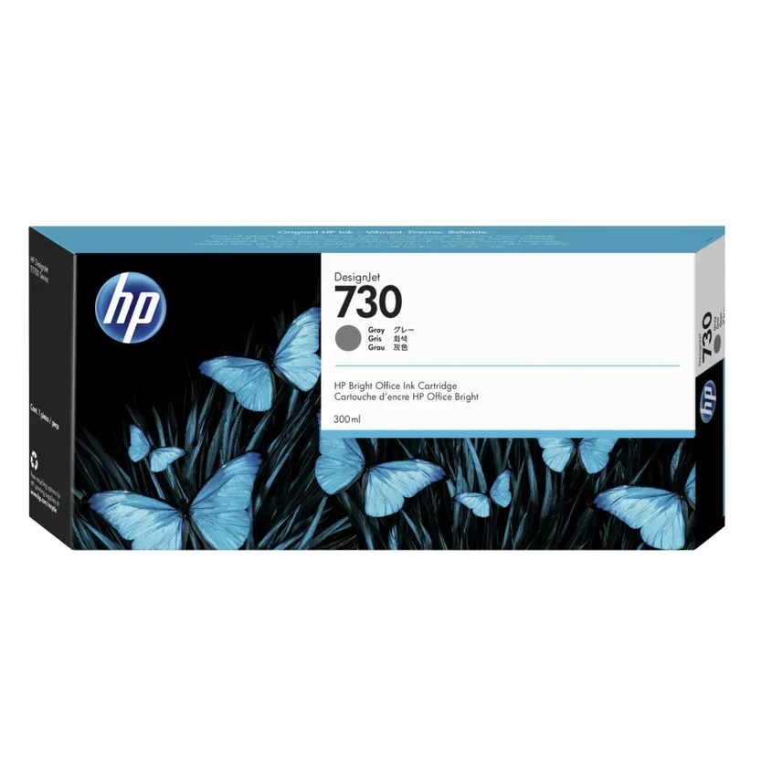 P2V72A HP 730 300-ml Gray Ink Cartridge 1-0418125
