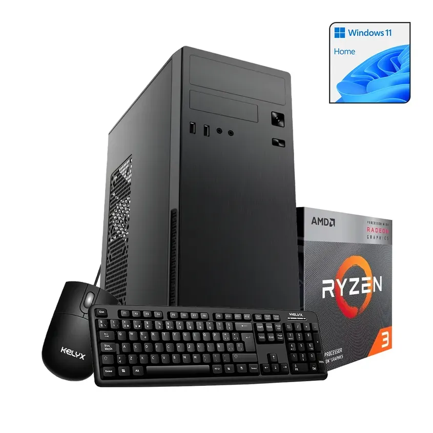 PcCombo Kelyx AMD Ryzen 3-3200G 8Gb M.2 256G Win 11 Home Original 1-0418034