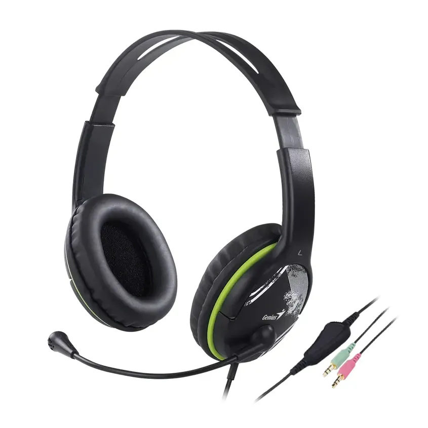 Auricular c/Mic Genius HS-400A,Green,+Single Jack Cable 1-0417409