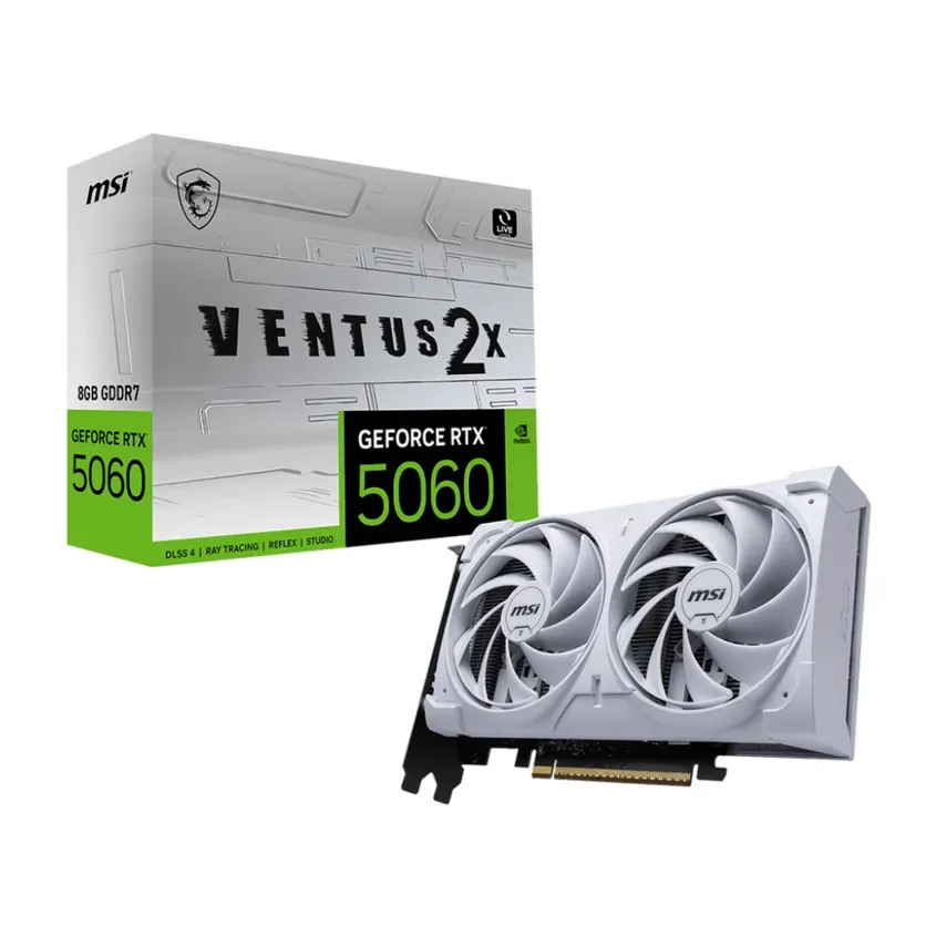 Placa de video VGA MSI GeForce RTX 5060 8G VENTUS 2X OC WHITE 1-0418196