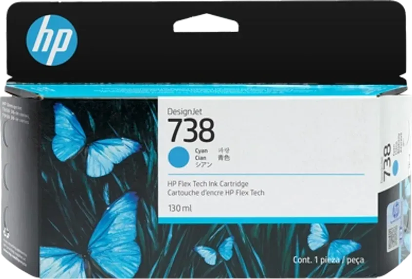 Cartucho HP 498N5A HP 738 130-ml Cyan DesignJet Ink 1-0418138