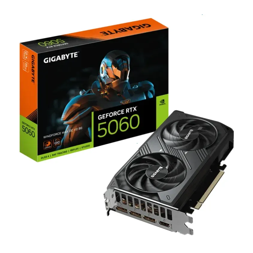 Placa de video VGA Gigabyte GeForce RTX 5060 WINDFORCE MAX OC V2 8G 1-0418734