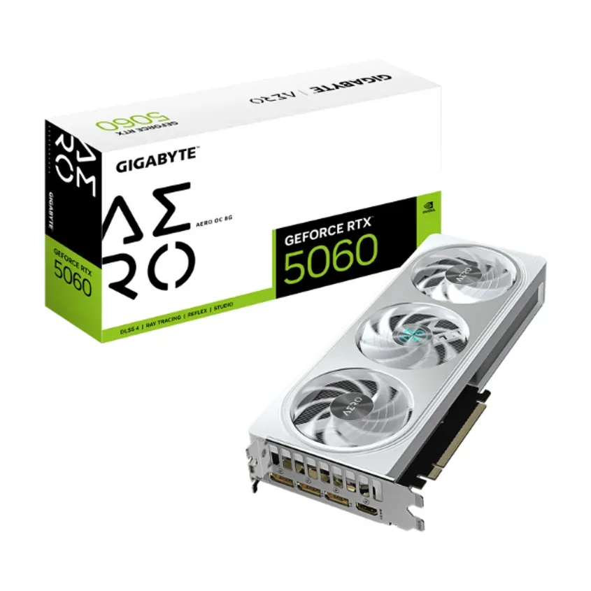 Placa de video VGA Gigabyte GeForce RTX 5060 AERO OC 8G White 1-0417358