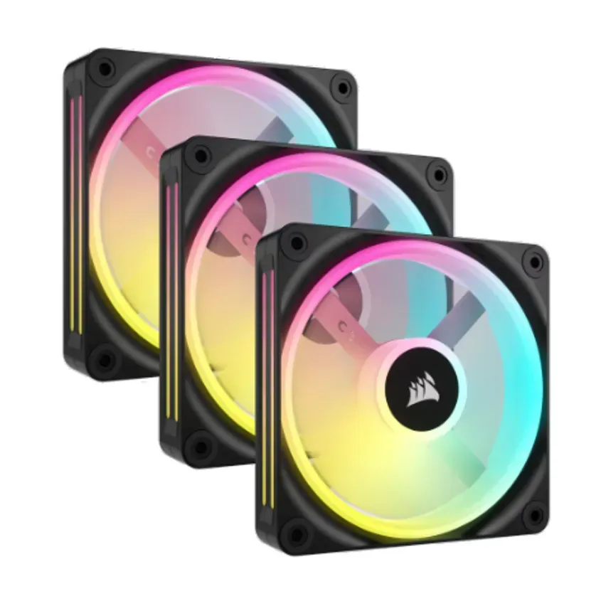 Fan Cooler Corsair iCUE LINK QX120 RGB 120mm Magnetic Dome Black Pack x3 1-0417456