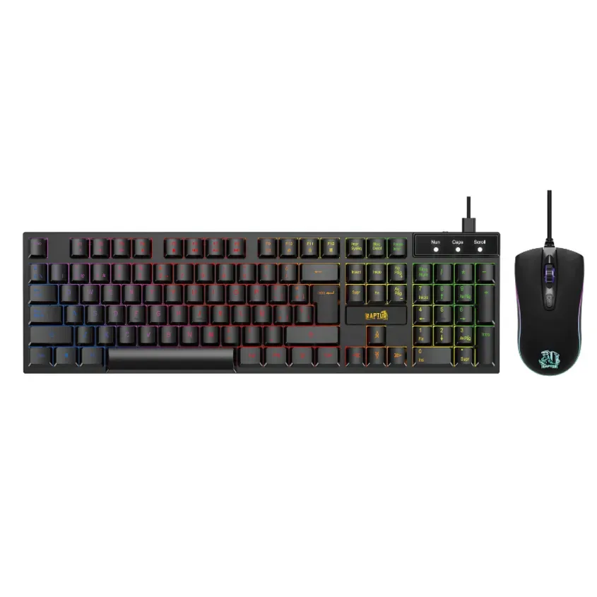 Combo Gamer Raptor Teclado Membrana + Mouse 4 botones 1-0418646
