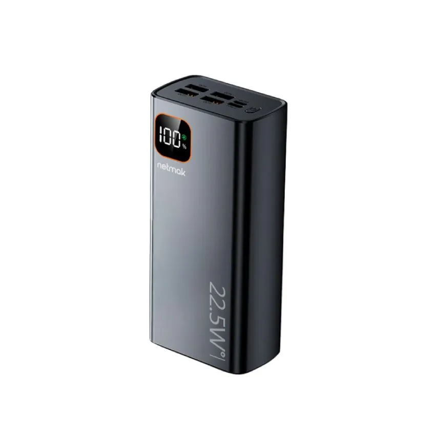 Power Bank 22.5w Carga Rapida 30.000 mAh c/Display Digital Netmak NM-PB11