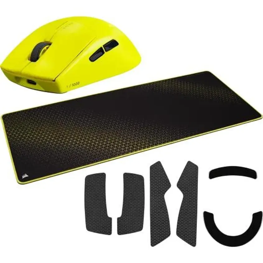 Combo Corsair Mouse M75 Air Wireless Yellow + Mouse Pad Black/Yellow 1-0417271