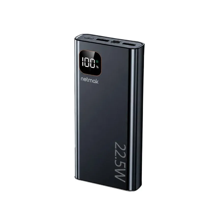 Power Bank 22.5w Carga Rapida 20.000 mAh c/Display Digital Netmak NM-PB13