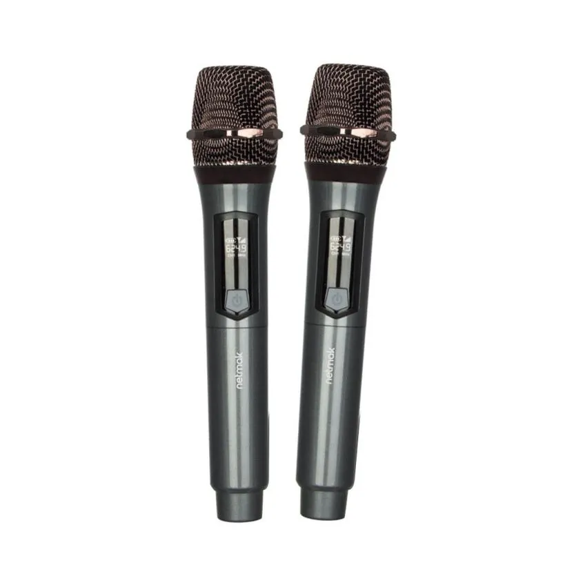 Set 2 Microfonos Inalambricos Profesionales Recargables Netmak NM-MC26