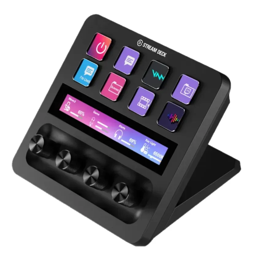 Stream Deck+ Elgato 8 botones LCD customizables + 4 Diales Negro 1-0415600