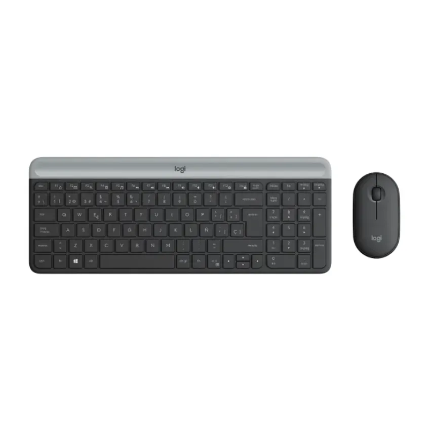 Teclado+Mouse Logitech Wireless MK470 Slim Black 920-009266 1-0412391