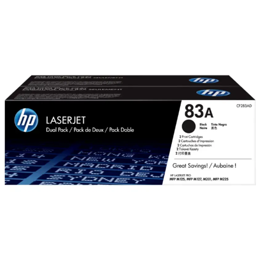 CF283AD HP 83A Blk Dual Pack LJ Toner Cartridge 1-0416715