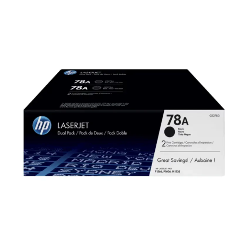 CE278AD HP 78A Blk Dual Pack LJ Toner Cartridge 1-0416713