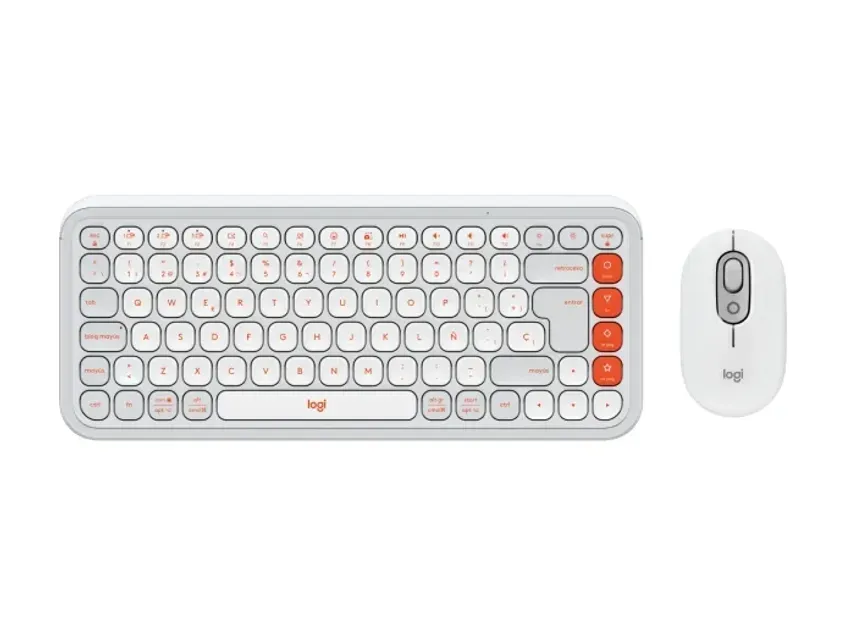 Combo Teclado y Mouse Wireless Logitech Pop Icon White 920-013055 1-0416830