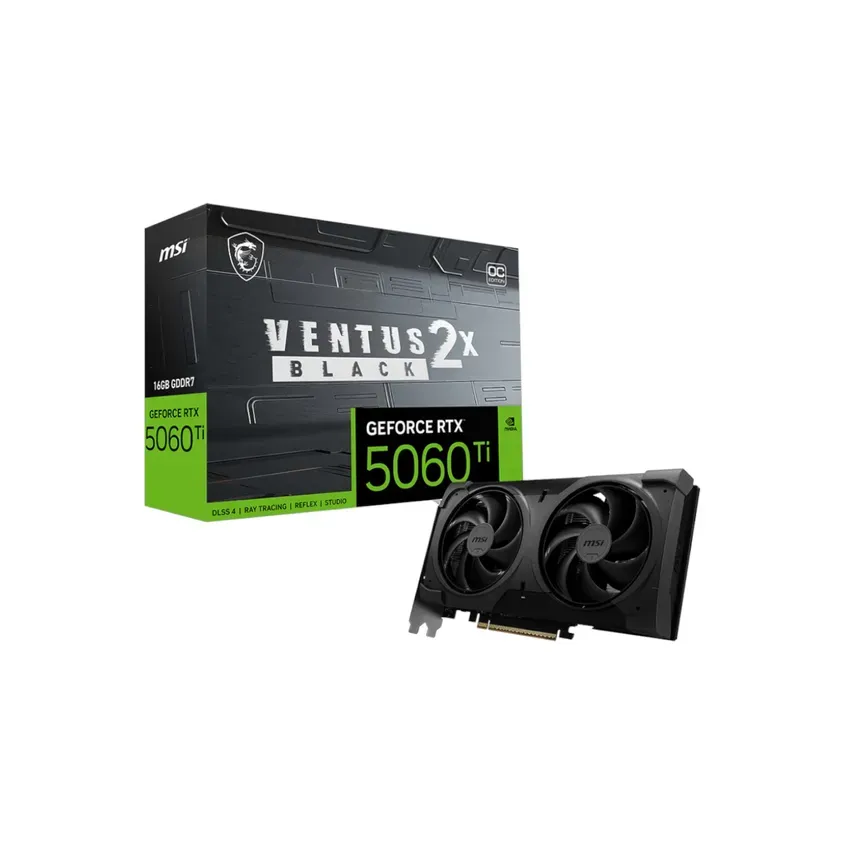 VGA MSI GeForce RTX 5060 Ti VENTUS 2X OC BLACK PLUS 16G 1-0418097