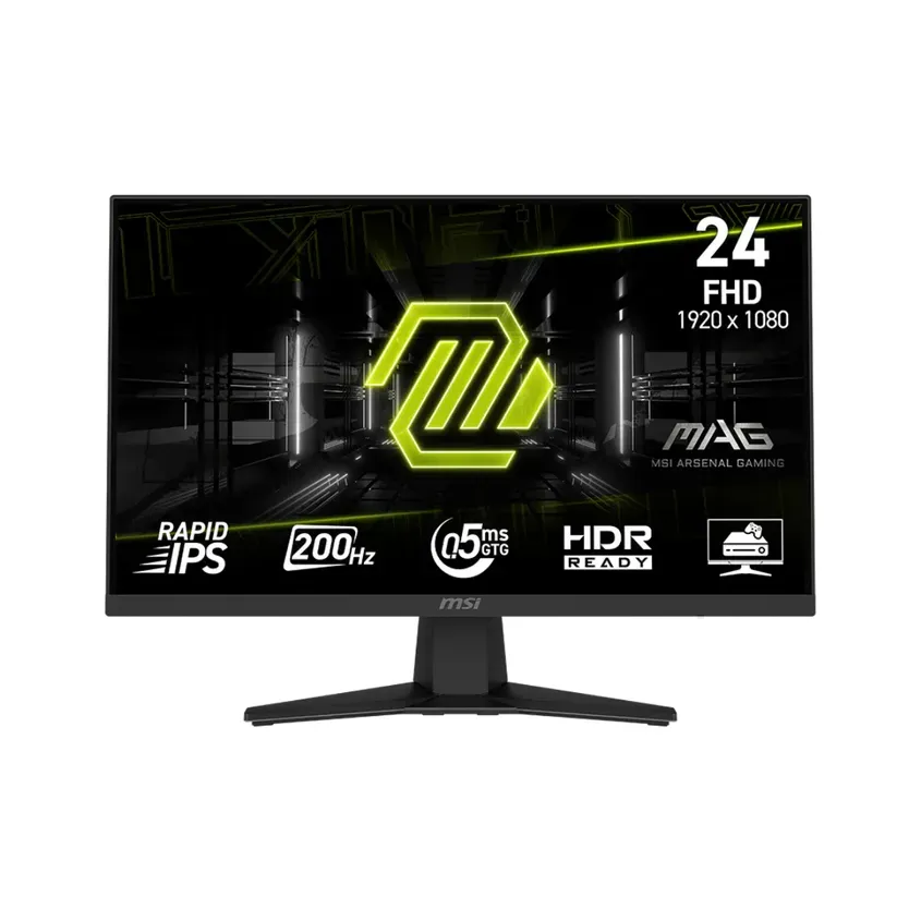 Monitor Gamer MSI 24" MAG 244F FHD Rapid IPS 200Hz 0.5ms Flat 1xHDMI + 1xDP (II) 1-0418738